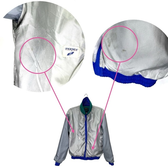 Vintage Marker Windbreaker Jacket 80s 90s Blue Green *Women’s* Size Medium Vtg - Picture 5 of 10